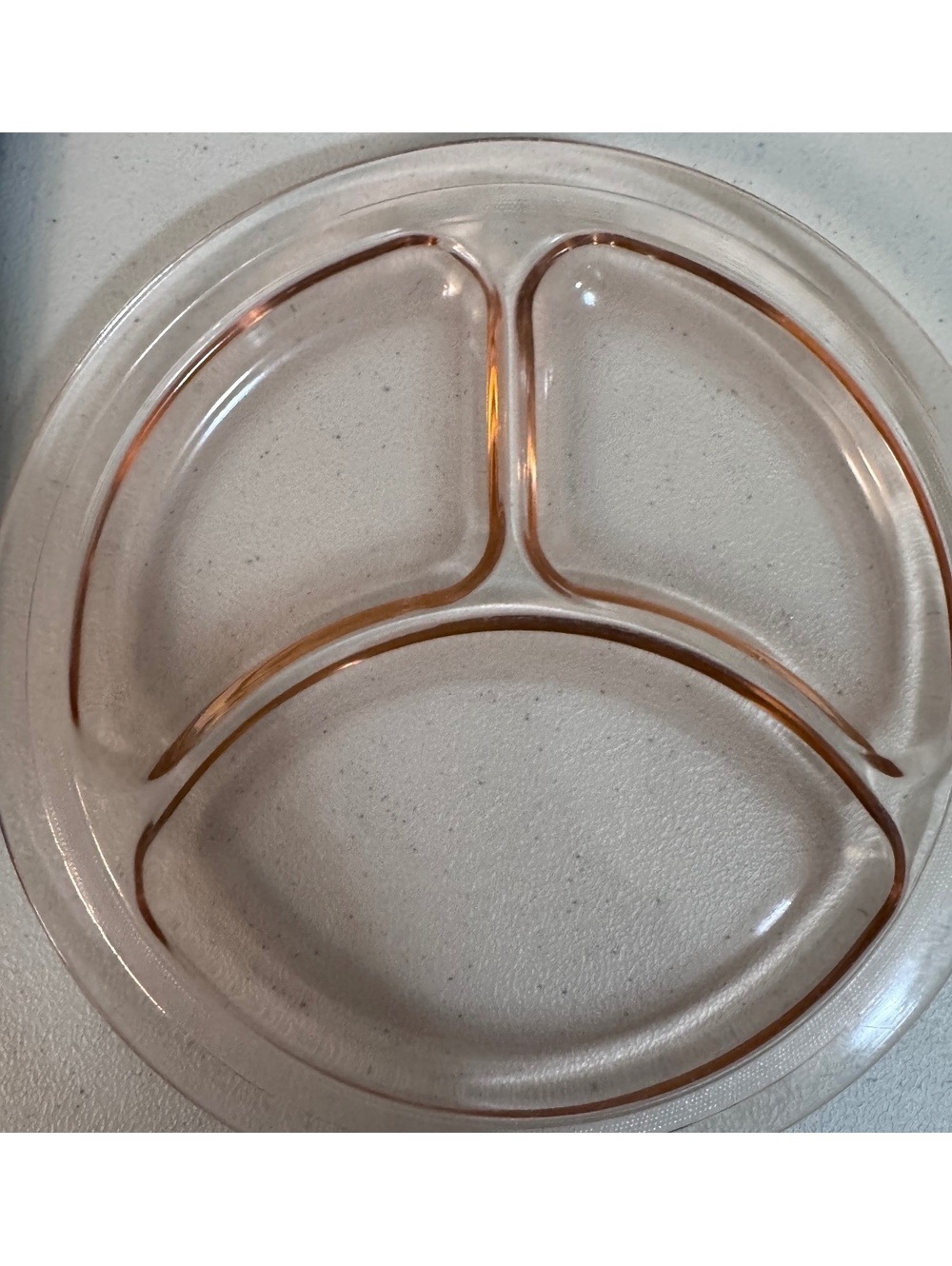 Vintage Divided Glass Serving Plate with Three Compartments